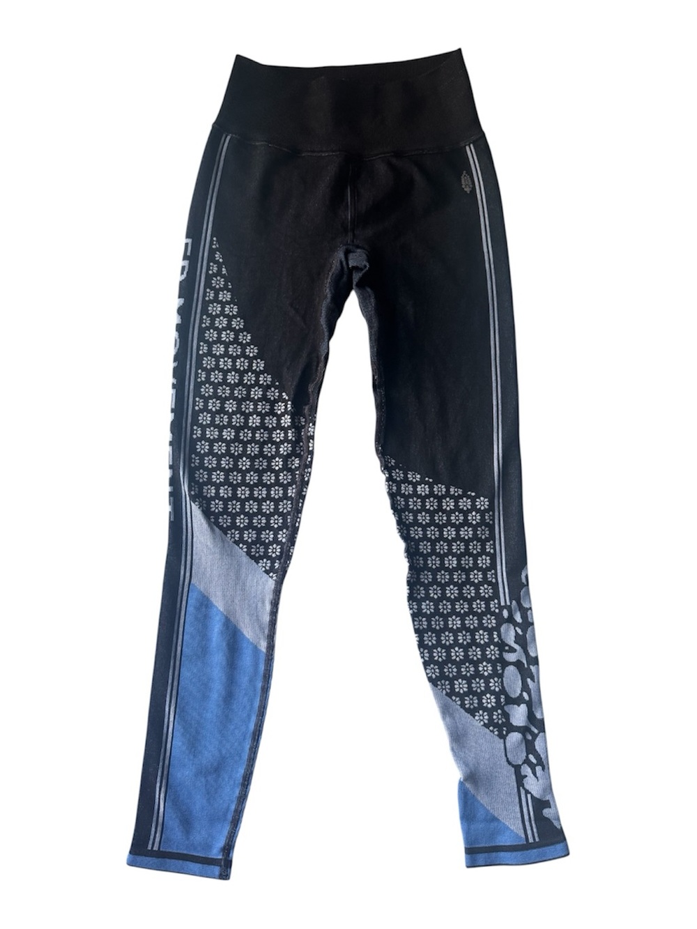 FREE PEOPLE Movement Myoko Jacquard Base Leggings in Blue Sz XS/S NWOT $128